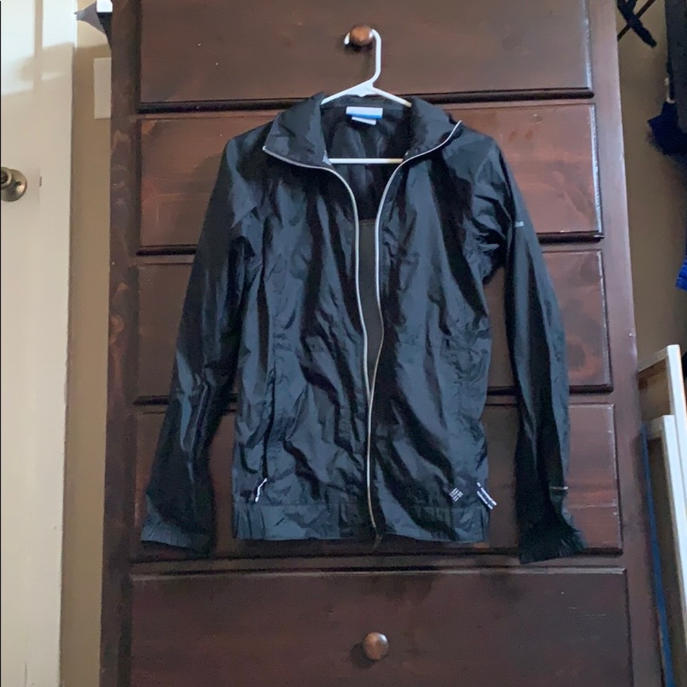Black windbreaker